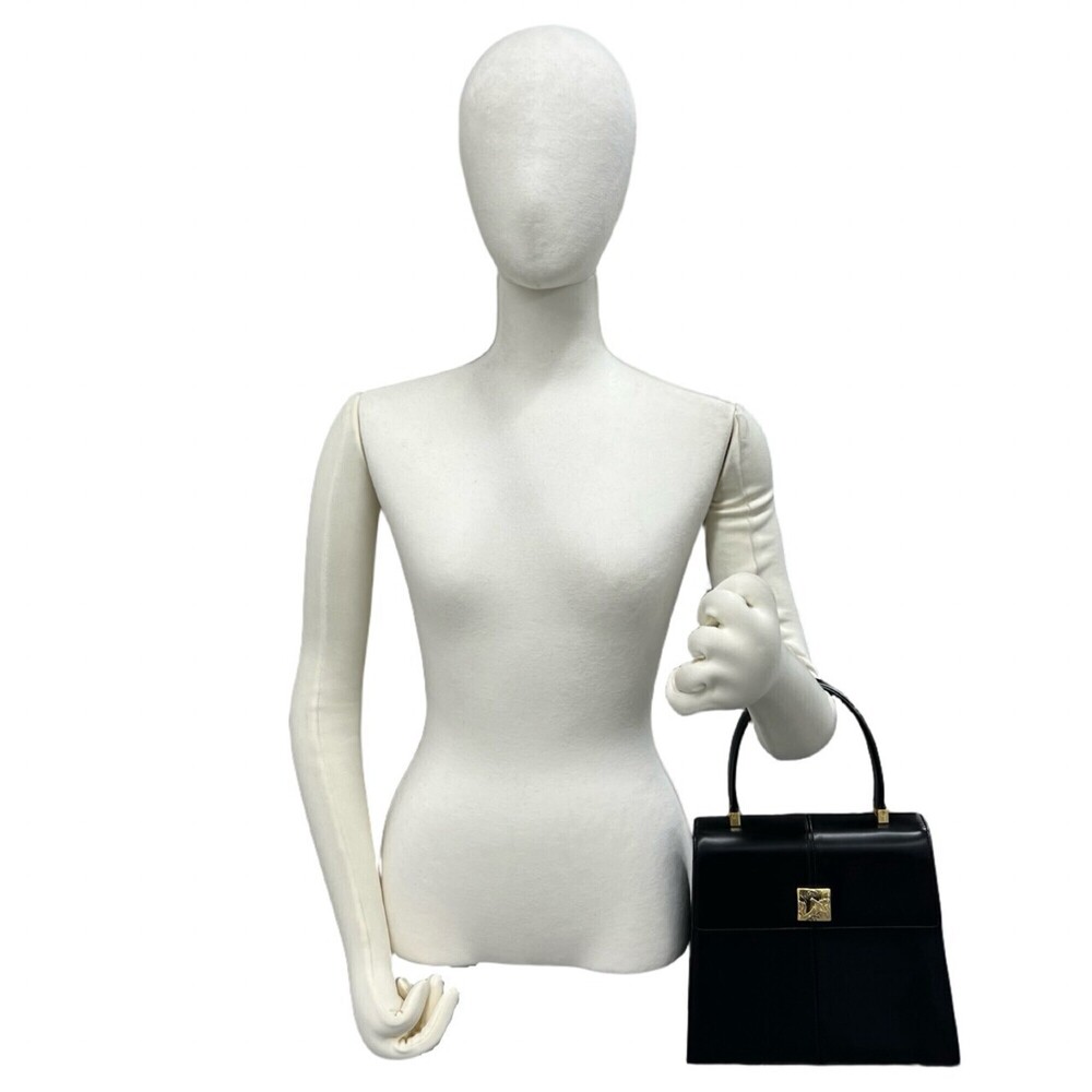 YVES SAINT LAURENT Vintage YSL Logo Hardware Leather Handbag Black 3024b - Picture 2 of 10